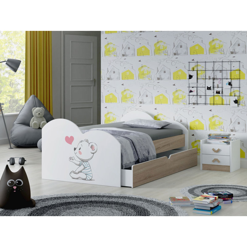 Haysi European Toddler (80 X 160cm) Cabin Bed with Storage Included, Sonoma Oak