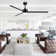 Chaffins Large Matte Black Indoor/Covered Outdoor Ceiling Fan with Light and Remote, 3 Aluminum Blades, 6-Speed Quiet DC Motor, LED Tri-Color Temperature, Memory Function, Timer, 6''/12'' Downrods