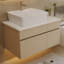 Petit meuble-lavabo flottant simple 31,5 pouces avec lavabo, design moderne et rangement efficace