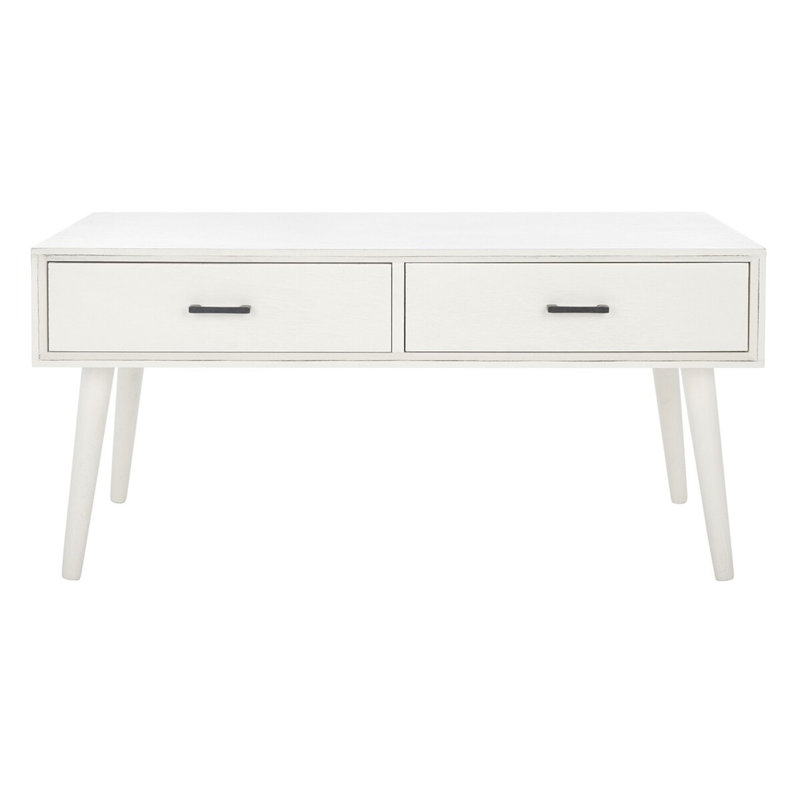 Table basse avec rangement Foerster, Blanc vieilli
