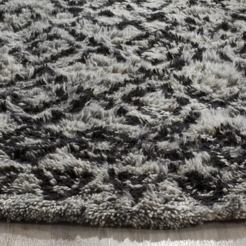 Aderhold Hand Tufted Nz Wool/Cotton Southwestern Rug in Gray, Round 6'