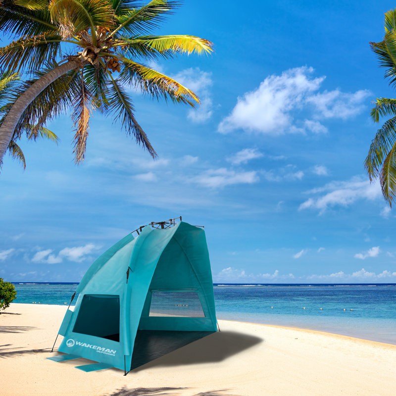 Wakeman Beach Tent Sun Shelter - UPF50+ UV Protection Portable Sun Canopy for Beach Cabana - Easy Pop Up Beach Tent - Beach Essentials