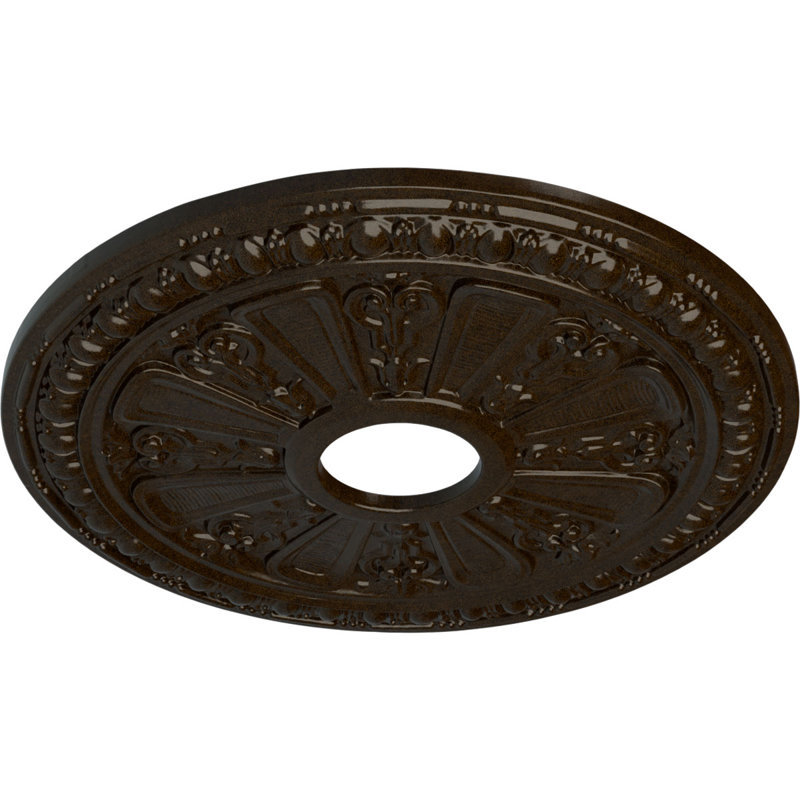Endurathane Alexa Ceiling Medallion, 20 1/2"OD x 1 7/8"P (Fits Canopies up to 2 7/8")Hand-Painted Brushed Mahogany Finish
