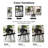 Mid-Century Modern Dining Chairs, Faux Leather Upholstered with Arms, Water-Resistant and Metal Legs-124571355-124571354
