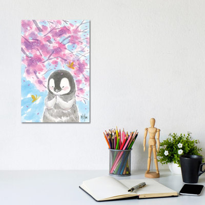 Cherry Blossom Penguin 1 Piece Painting on Canvas