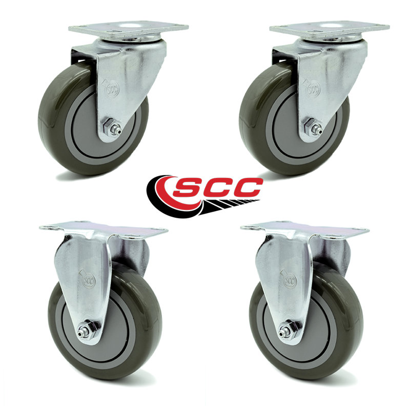 Polyurethane Swivel Caster, Gray