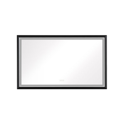 Miroir de salle de bain 72 po x 48 po à DEL avec cadre en aluminium (miroir inclus seulement)
