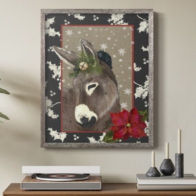 «County Christmas Farm III», reproduction encadrée - bois massif