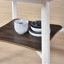 Table de salle à manger ronde, ferme moderne de 45,7 pouces, chêne foncé antique et blanc, tablette de rangement
