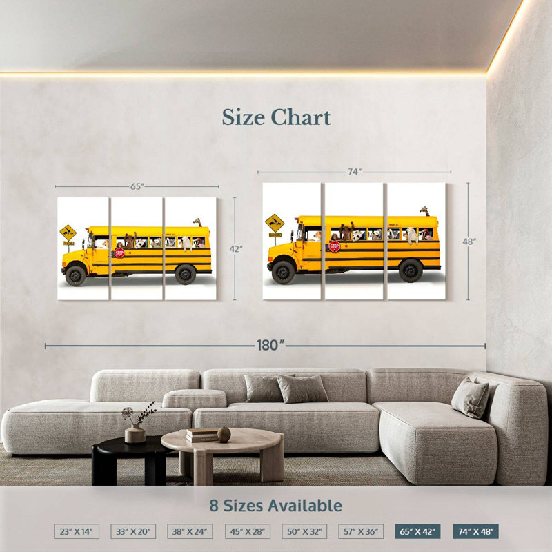 School Bus, 42" H x 65" W
