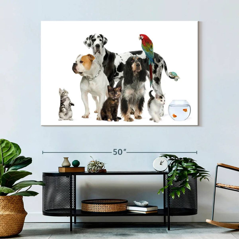 Group Of House Pets, 34" H x 51" W