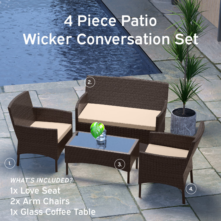 Nestl 4 Outdoor - Group Reviews | Person Seating Wayfair & with Cushions