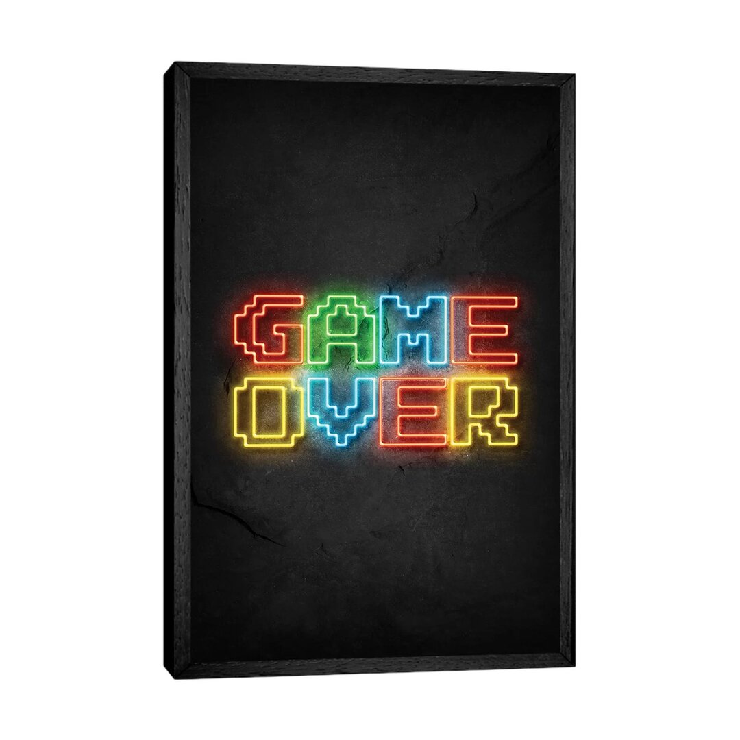 Leinwandbild Game over Neon