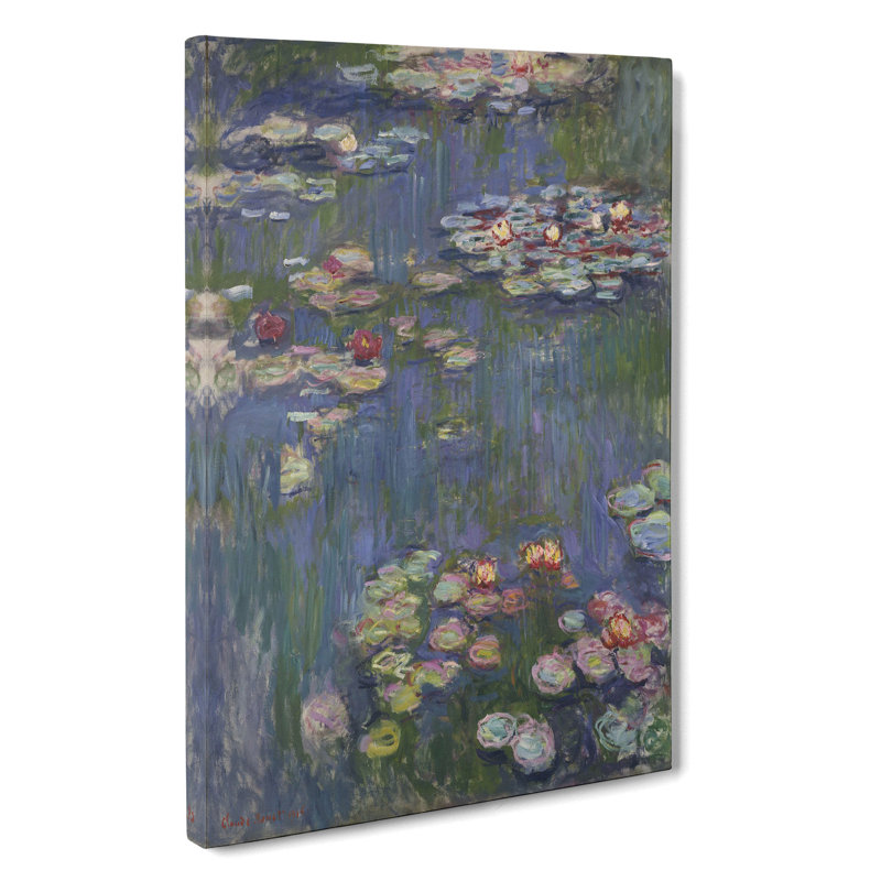 Water Lilies Lily Pond Vol.27 by Claude Monet - Wrapped Canvas Painting, 50cm H x 35cm W x 3cm D