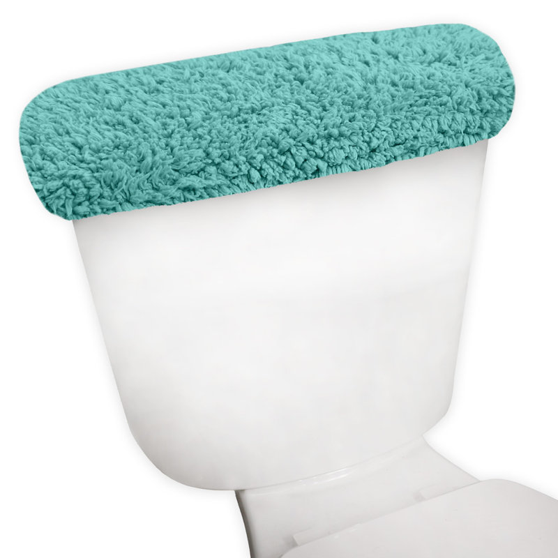 Tapis pour salle de bain Dobrinka, Turquoise, 10 po x 22 po (couvercle de réservoir)