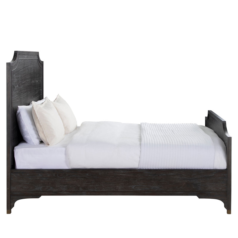 Alexandra Bed - Dark, Queen, Cerused Forest Black/Stained Gold