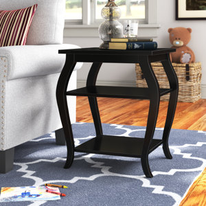 Jaydence Transitional 2-Shelf End Table with Square Top