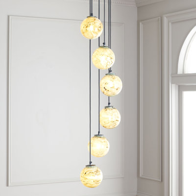 Luminaire suspendu sphère 6 lumières Dallys