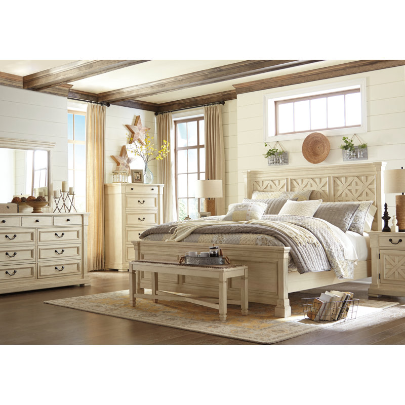 Banc rembourré Chailey, Brun, Blanc / Blanc