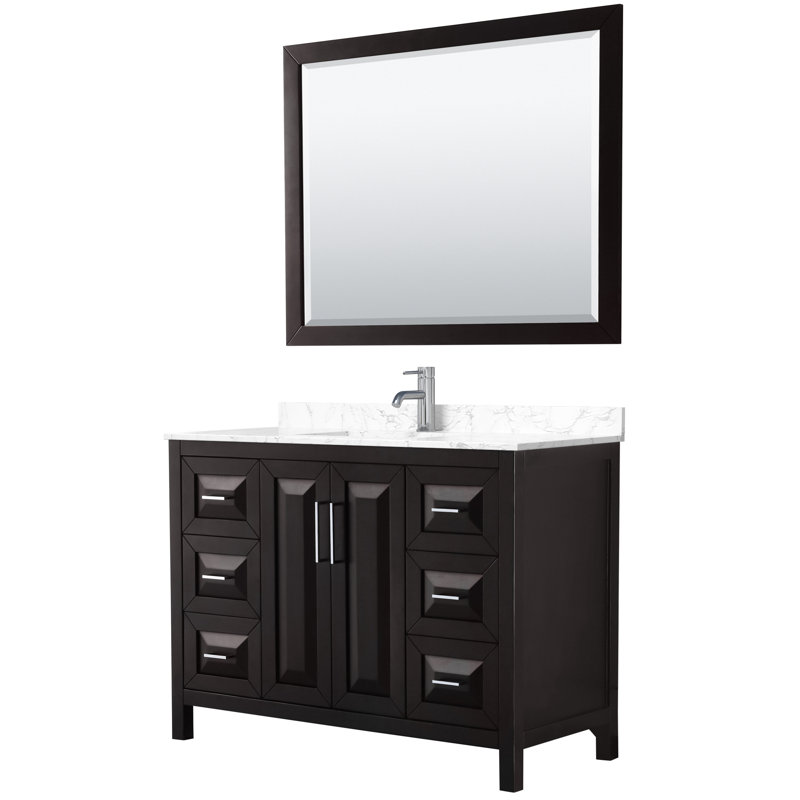 Daria 48'' W Single Vanity, Dark Espresso, White Cultured Marble, Polished Chrome
