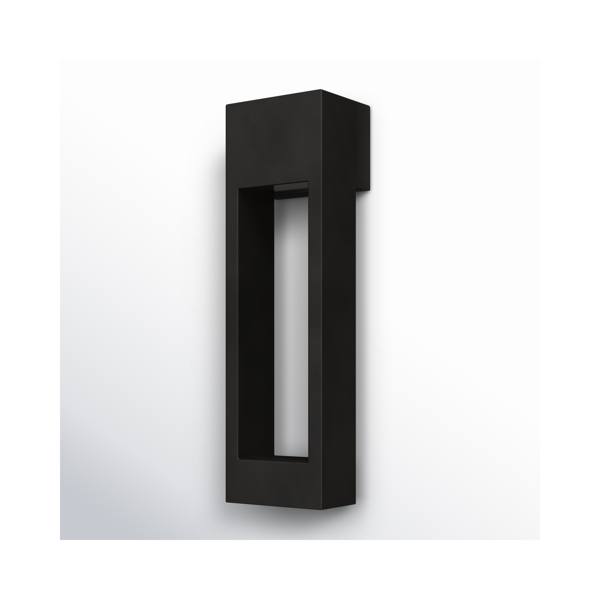 Blandburg Rectangle Outdoor Aluminum LED Wall Light, Black, 24" H x 7" W x 7" D