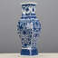 Rectangular Porcelain Vase Blue Floral