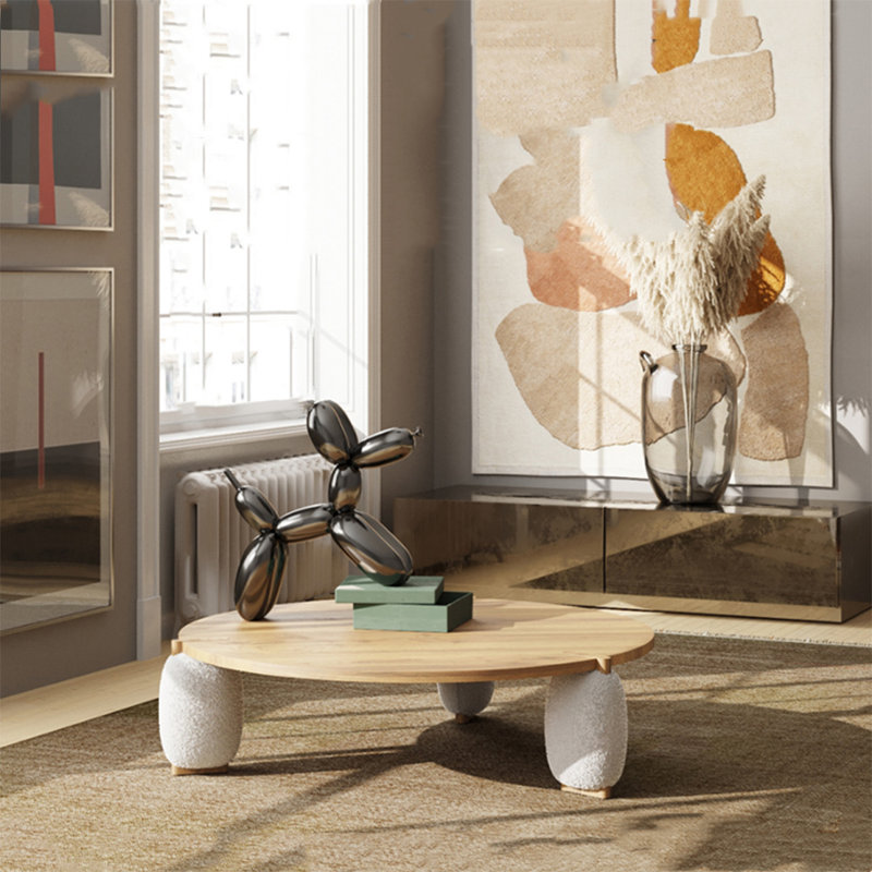 Table basse en bois massif de style japonais, H 15 po x L 31,5 po x l 31,5 po
