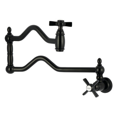 Kingston Brass Millennium Two-Handle 1-Hole Wall Mount Pot Filler Faucet