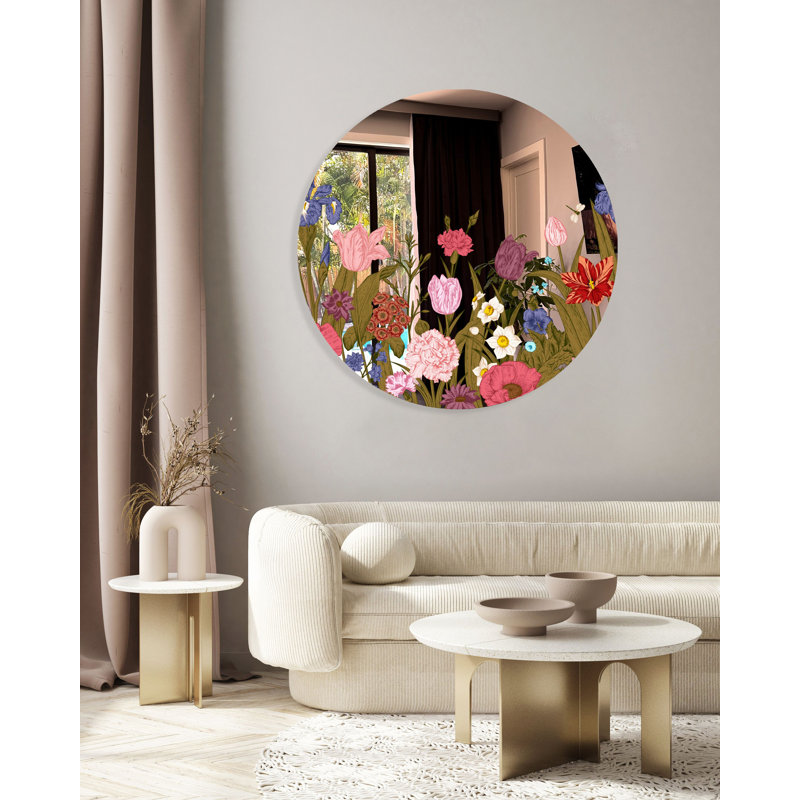 Fleurs et cercles en acrylique