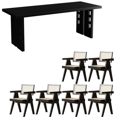 Modern solid wood dining table set