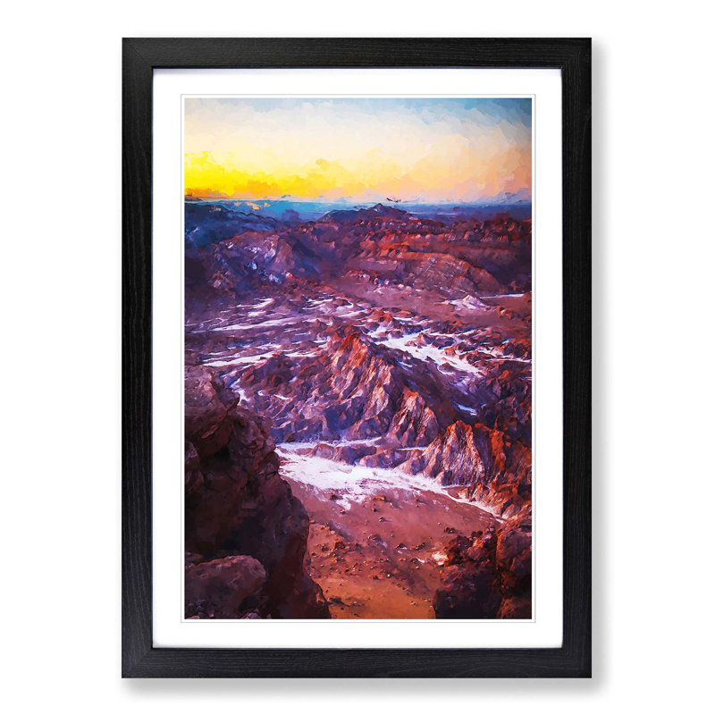 Sunset over the Atacama Desert in Abstract - Picture Frame Graphic Art Print, 65cm H x 48cm W x 2cm D, Black Framed