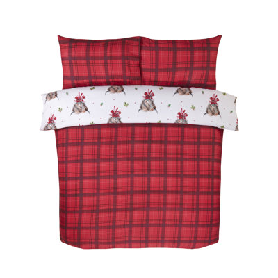 Polyester Chequered Duvet Cover Set with Pillowcases Included