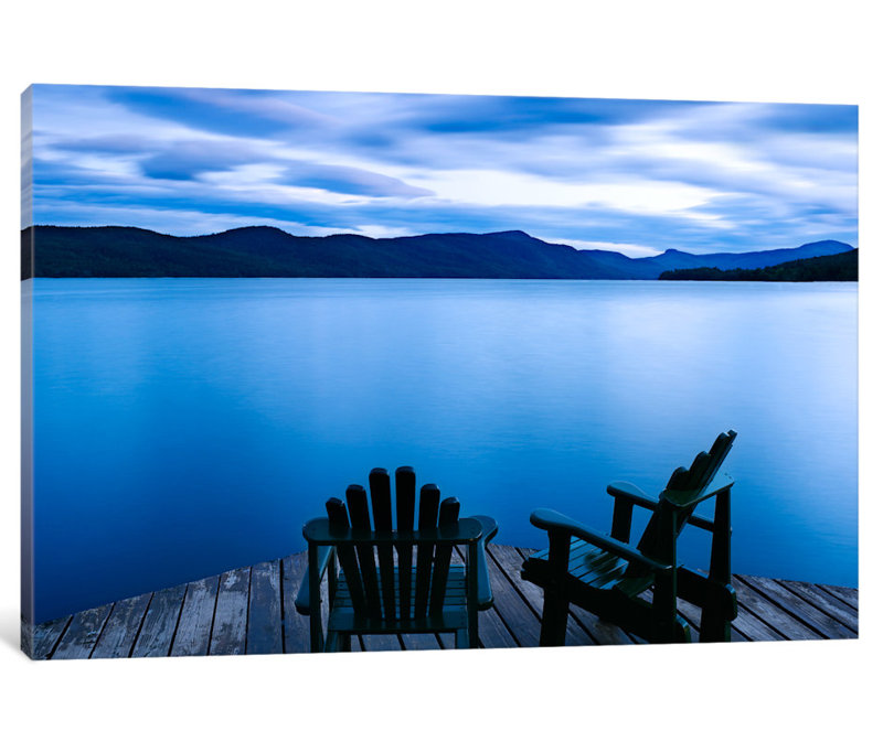 «Scene On The Water V» par James McLoughlin - reproduction de photo sur toile tendue, H 24 po x l 32 po x P 1 po, Blanc