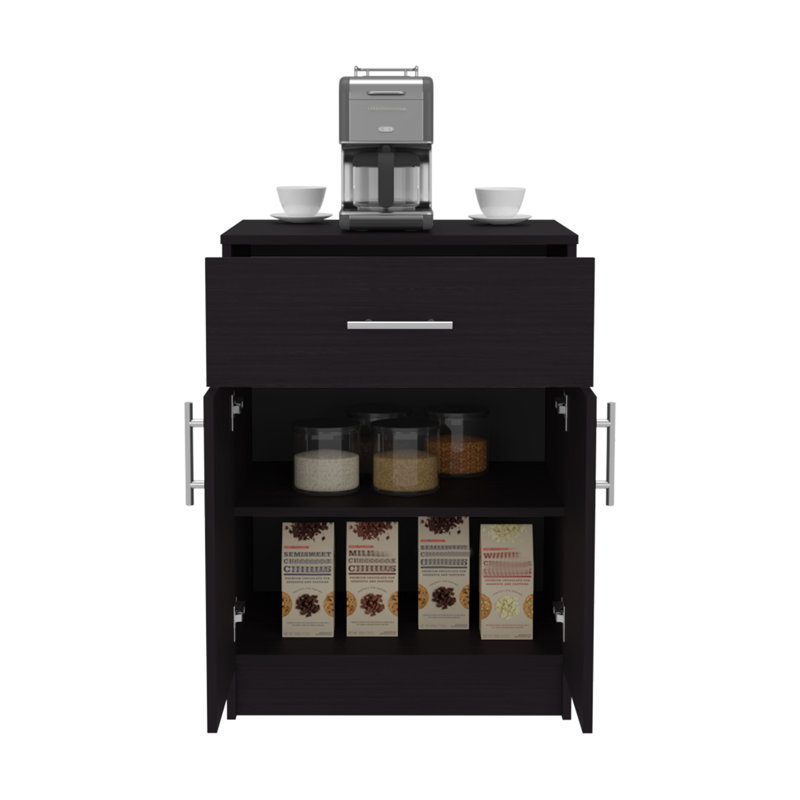 Armoire garde-manger à un rangement, deux tablettes intérieures  , Noir