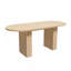 Table de salle à manger rustique rustique ovale avec base profilée, durable et spacieuse pour les réunions de famille et les repas de tous les jours.