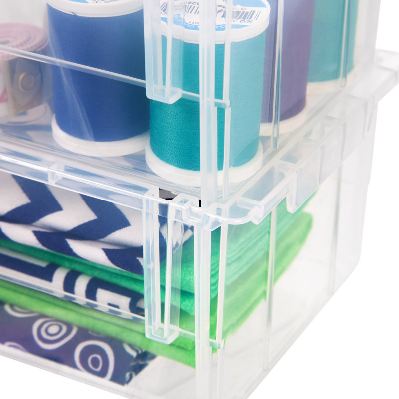 Bac décoratif en plastique IRIS, Transparent, H 8 po x l 10 po x P 14,75 po