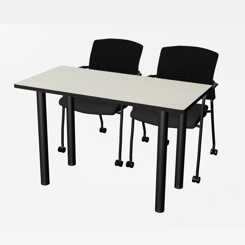Malci Rectangle 2 Person Training Table and Chair Set, Maple, 29" H x 48" L x 24" W