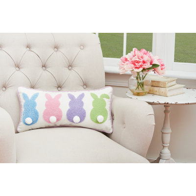 Bunny Bum 3D Easter Spring Throw Pillow
