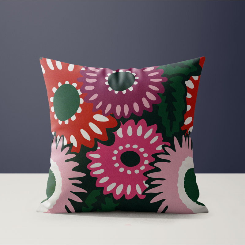 Coussin Biso, Carré 16 po, Biso Floral