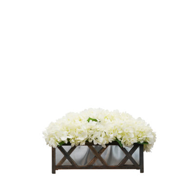 Silk Hydrangea Arrangement in Planter
