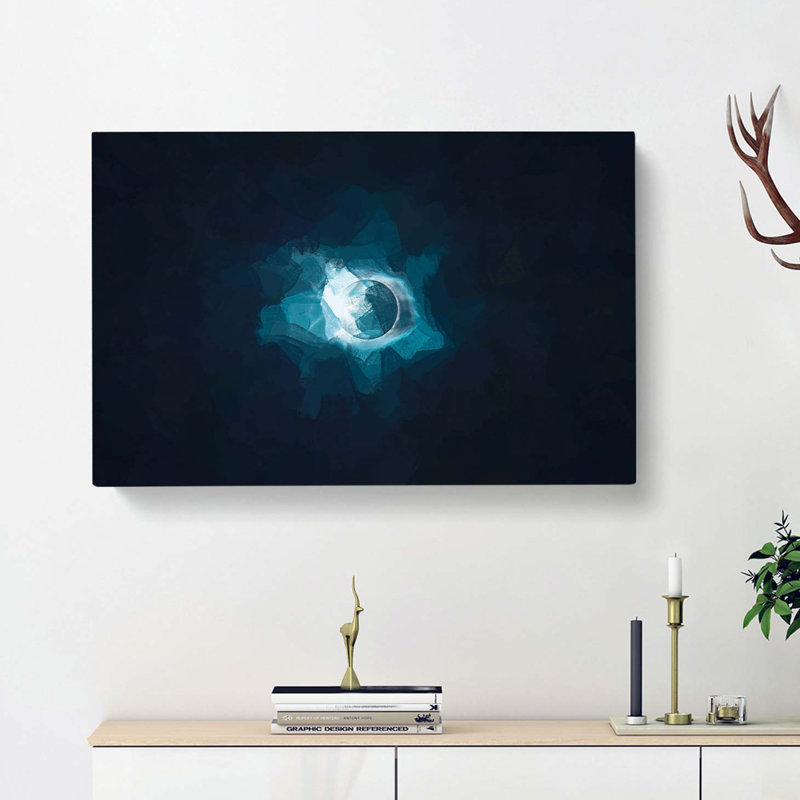 The Moon Passing The Sun In Abstract - Wrapped Canvas Print, 60cm H x 91cm W x 3cm D