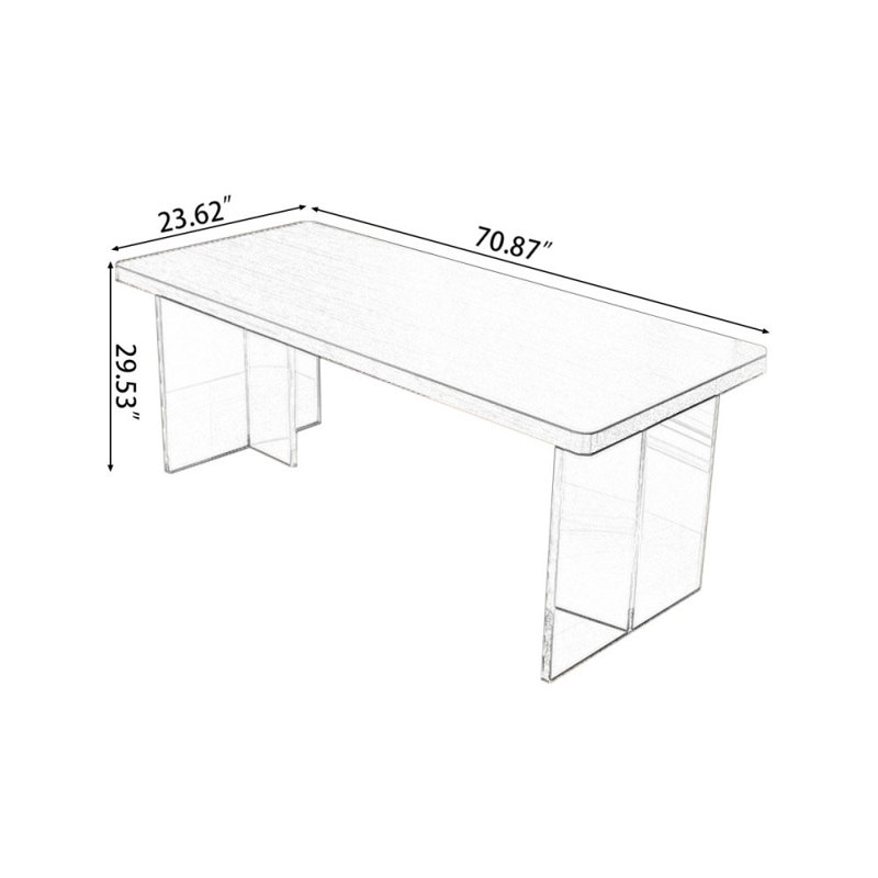 Walnut Rectangular Solid Wood desks, 29.53" H x 70.87" W x 23.62" D