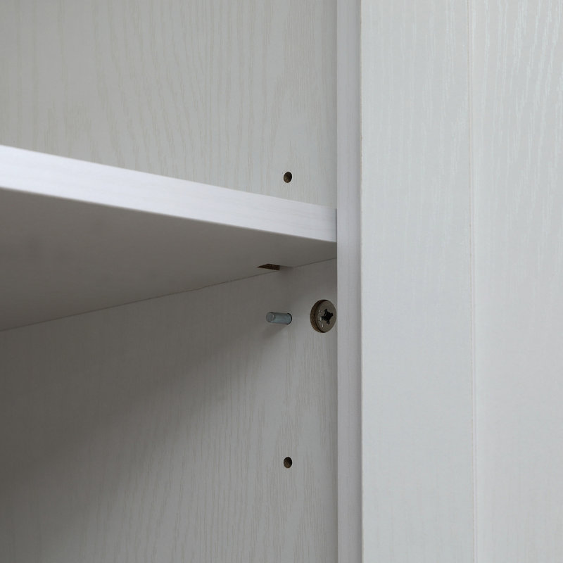 White 72" Freestanding Kitchen Pantry With 4 Doors - 4 Shelving Adjustable Options For Cookbooks, Dry Goods, And Items 4-Door Organizer, Storage Shelves Pots, Dishes,