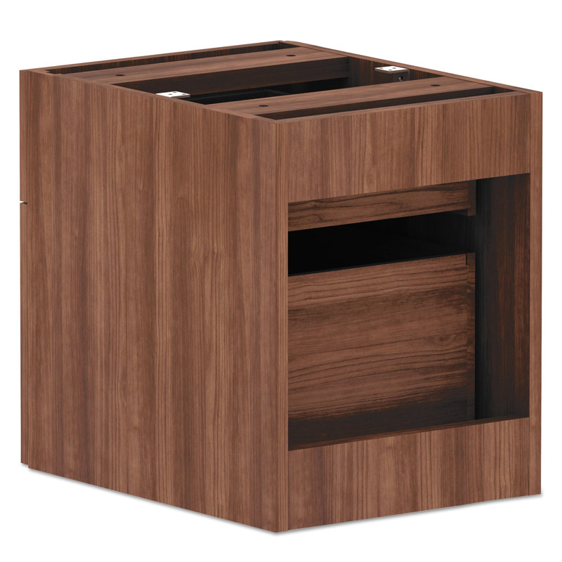 Modern Walnut 2-Drawer Lockable Legal Size File Cabinet