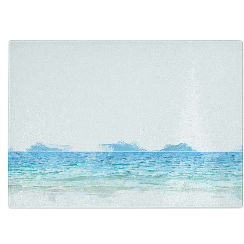 Tempered Glass Sea to the Sky Chopping Board, 39 cm W x 28.5 cm L