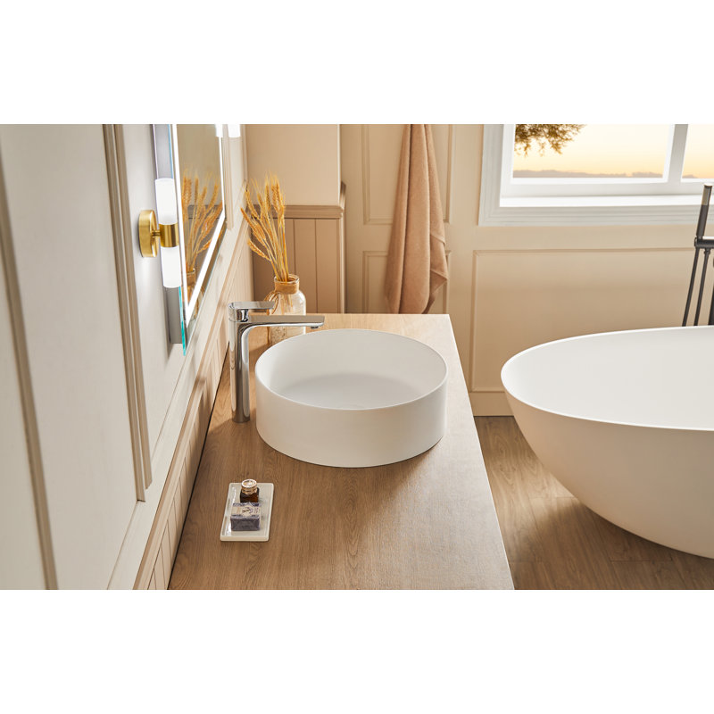 Lavabo vasque de salle de bain rond de 17,7 pouces, surface ovale 24 po. Cpeao