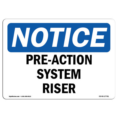 Pre-Action System Riser Sign