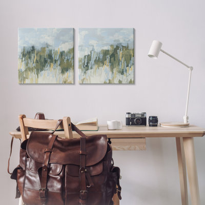 " Abstract Brushed Landscape Wrapped Canvas " by June Erica Vess 2 - Pieces on Canvas