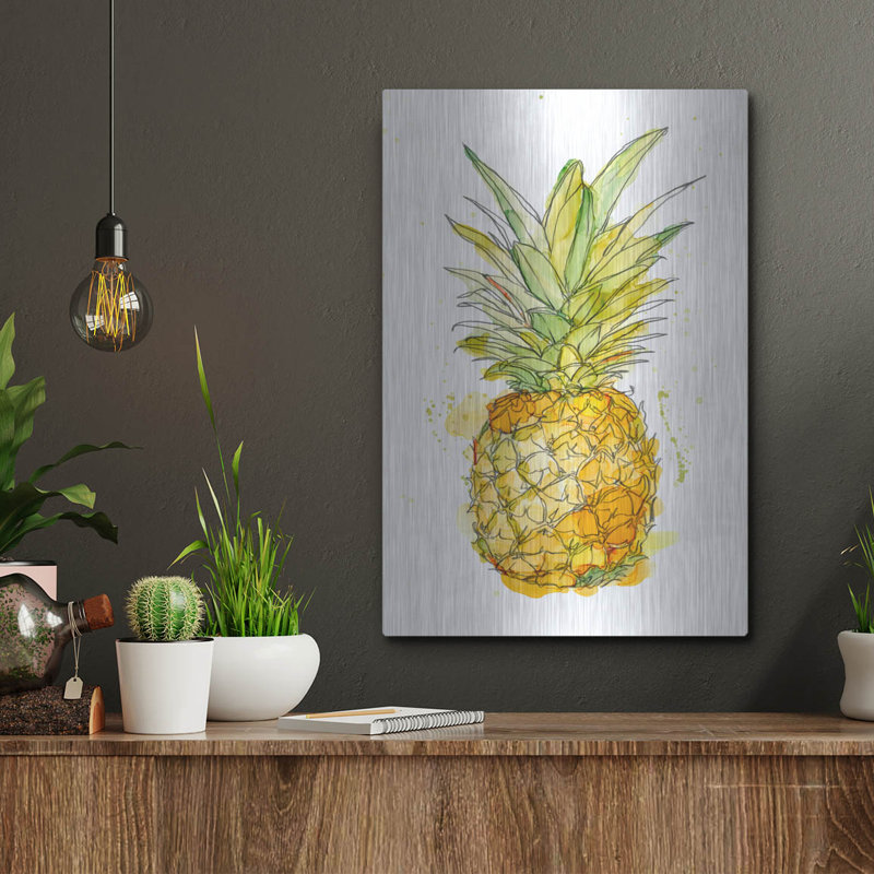 «Pineapple Splash I» par Ethan Harper, art mural en métal, H 16 po x l 12 po