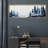 Woodland Forest Landscape " Misty Navy Blue Pine Woodland Lake Nature Landscape Rustic Retro Art Decor Extra Large Pictures "-98042033-111176110